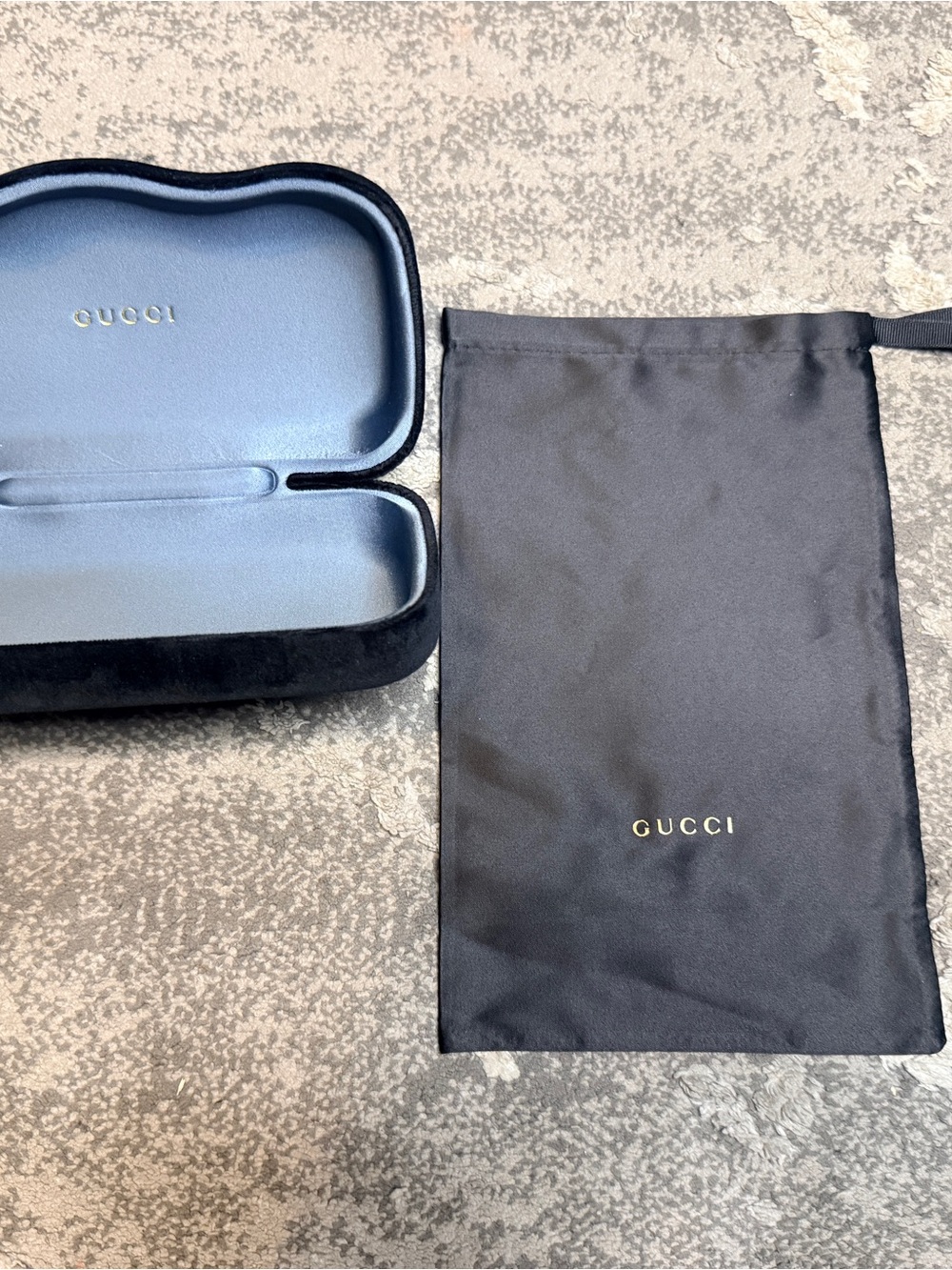 Gucci Black Velvet Sunglasses Case with Black Dust Pouch